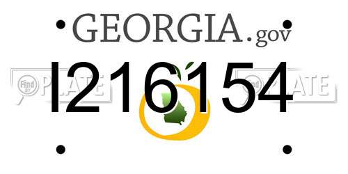 I216154 Georgia License Plate