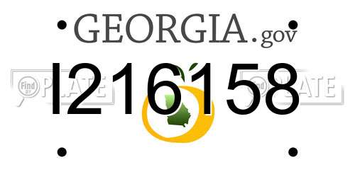 I216158 Georgia License Plate