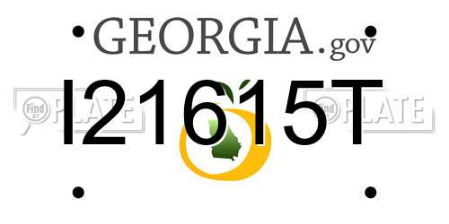I21615T Georgia License Plate