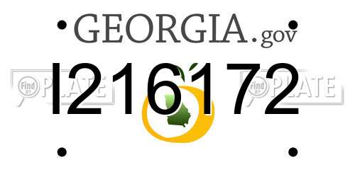 I216172 Georgia License Plate