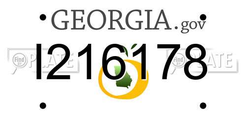 I216178 Georgia License Plate