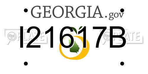 I21617B Georgia License Plate