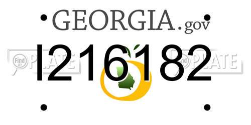I216182 Georgia License Plate