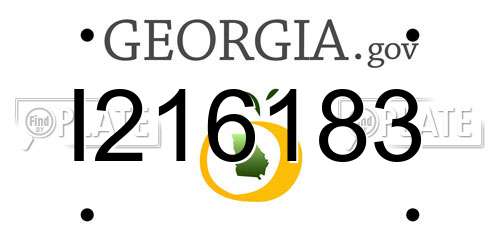 I216183 Georgia License Plate