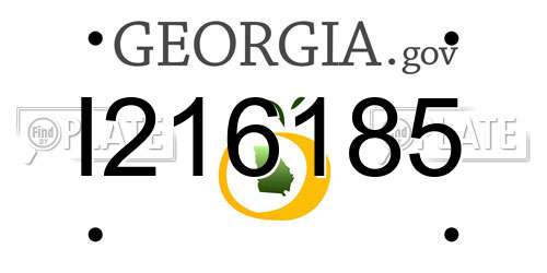 I216185 Georgia License Plate