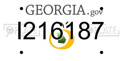 I216187 Georgia License Plate