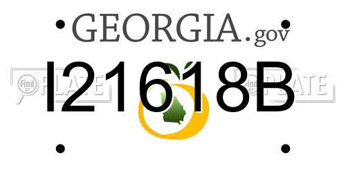 I21618B Georgia License Plate