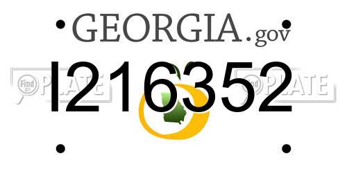 I216352 Georgia License Plate
