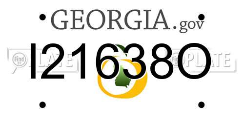 I21638O Georgia License Plate
