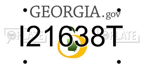 I21638T Georgia License Plate