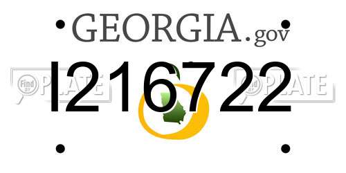 I216722 Georgia License Plate