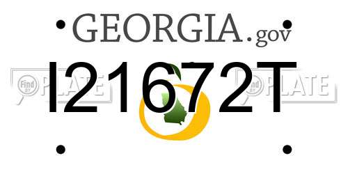 I21672T Georgia License Plate