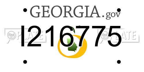 I216775 Georgia License Plate