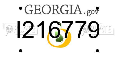 I216779 Georgia License Plate