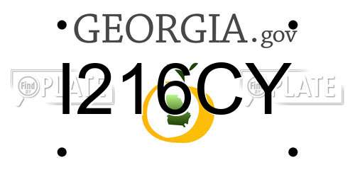 I216CY Georgia License Plate