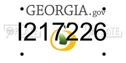 I217226 Georgia License Plate