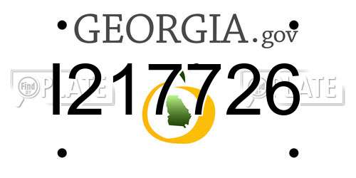 I217726 Georgia License Plate
