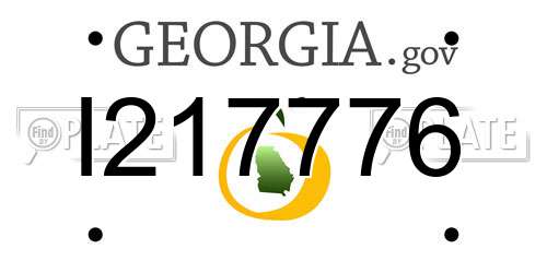 I217776 Georgia License Plate