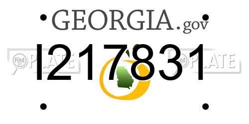 I217831 Georgia License Plate