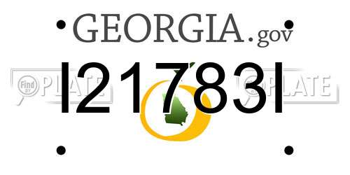 I21783I Georgia License Plate