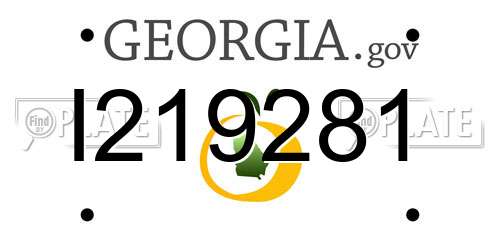 I219281 Georgia License Plate