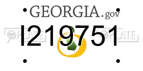 I219751 Georgia License Plate
