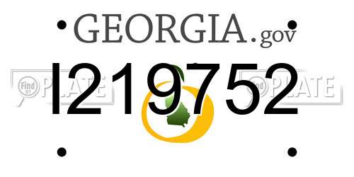 I219752 Georgia License Plate