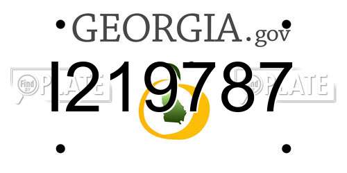 I219787 Georgia License Plate