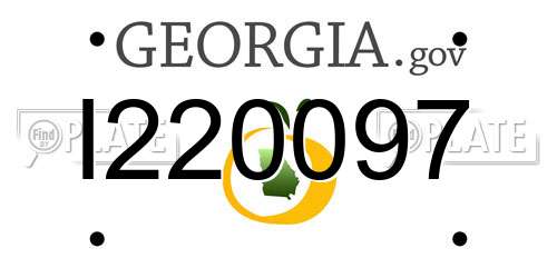I220097 Georgia License Plate