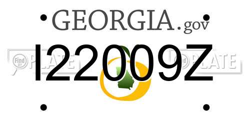I22009Z Georgia License Plate