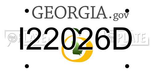 I22026D Georgia License Plate