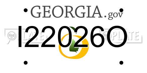 I22026O Georgia License Plate
