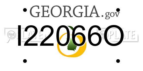 I22066O Georgia License Plate