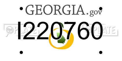 I220760 Georgia License Plate