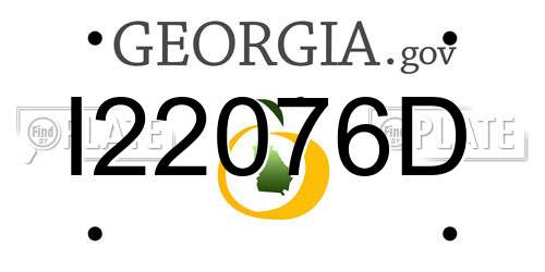 I22076D Georgia License Plate