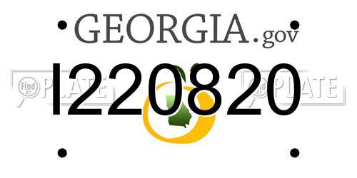 I220820 Georgia License Plate