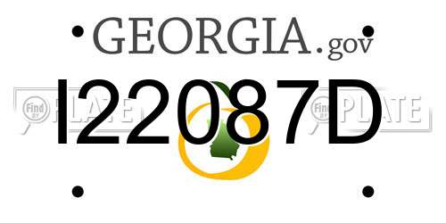 I22087D Georgia License Plate