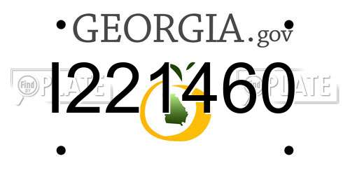 I221460 Georgia License Plate