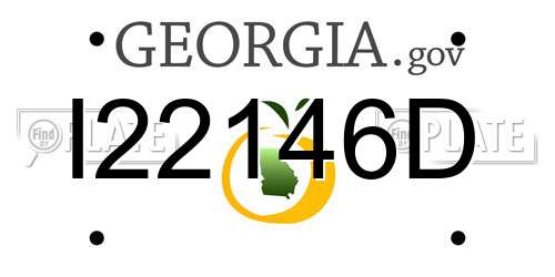 I22146D Georgia License Plate