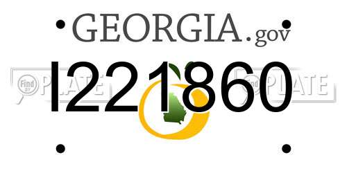I221860 Georgia License Plate