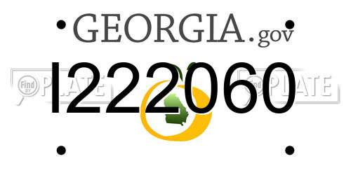 I222060 Georgia License Plate