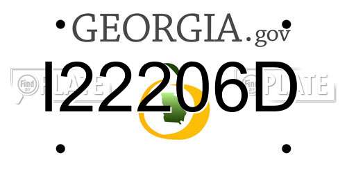 I22206D Georgia License Plate