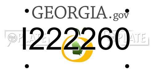 I222260 Georgia License Plate