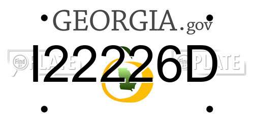 I22226D Georgia License Plate