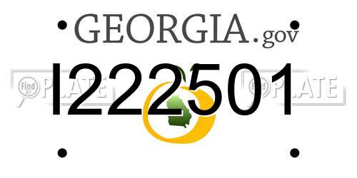 I222501 Georgia License Plate