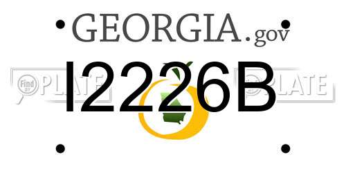 I2226B Georgia License Plate