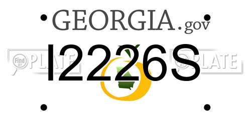 I2226S Georgia License Plate