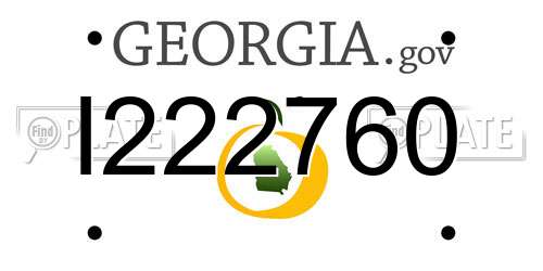 I222760 Georgia License Plate