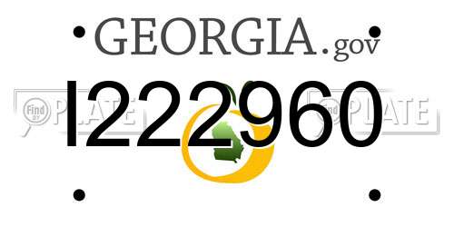 I222960 Georgia License Plate