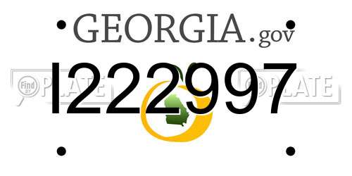 I222997 Georgia License Plate